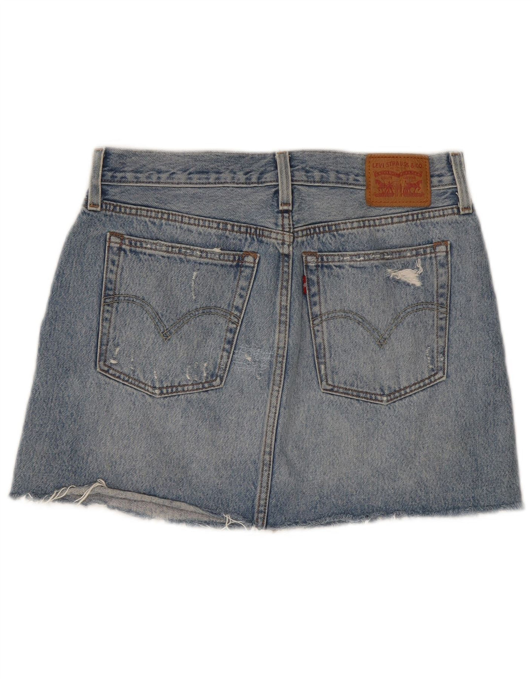 Женская джинсовая мини-юбка Levi's с эффектом потертости W28, средний синий хлопок, хлопок