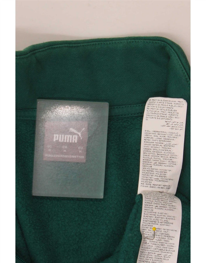 Puma Мужской спортивный костюм с графическим рисунком, верхняя куртка, средний зеленый цвет, хлопок с цветными блоками