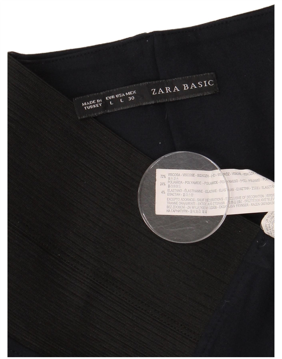 Женские леггинсы Zara UK 14, большие темно-синие, вискоза с цветными блоками