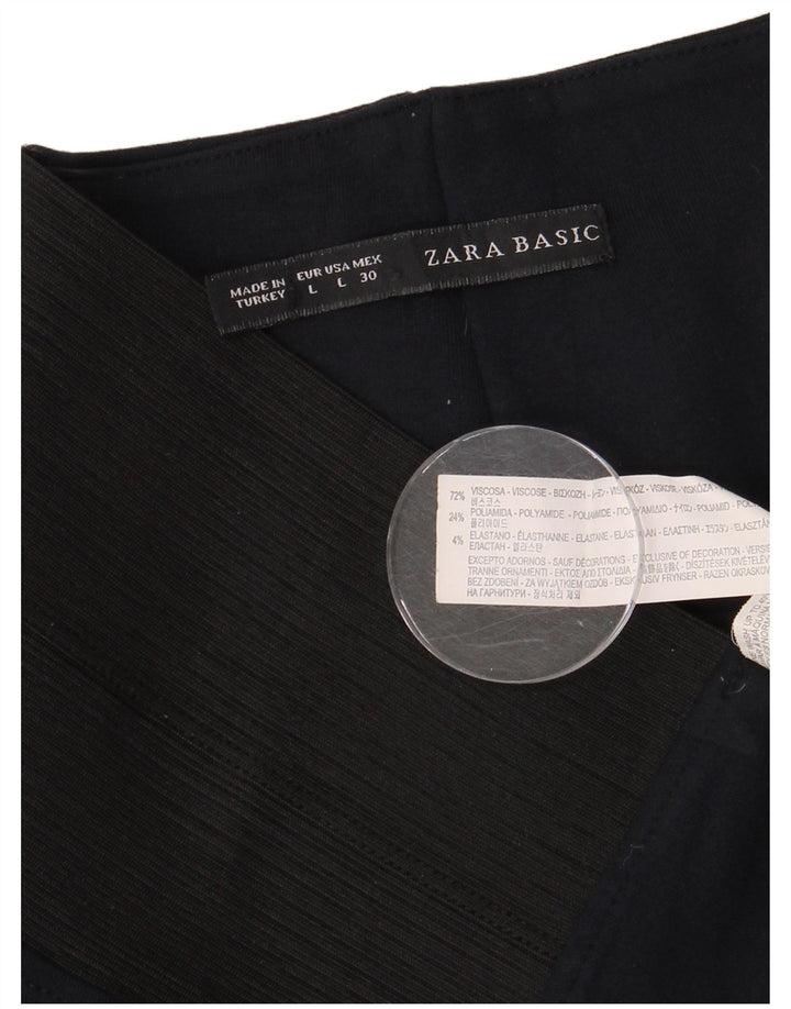 Женские леггинсы Zara UK 14, большие темно-синие, вискоза с цветными блоками