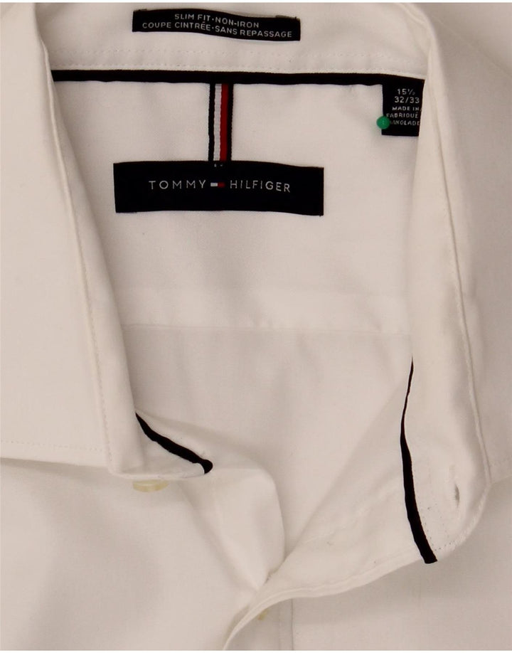 Мужская рубашка приталенного кроя Tommy Hilfiger, размер 15 1/2, средний белый хлопок
