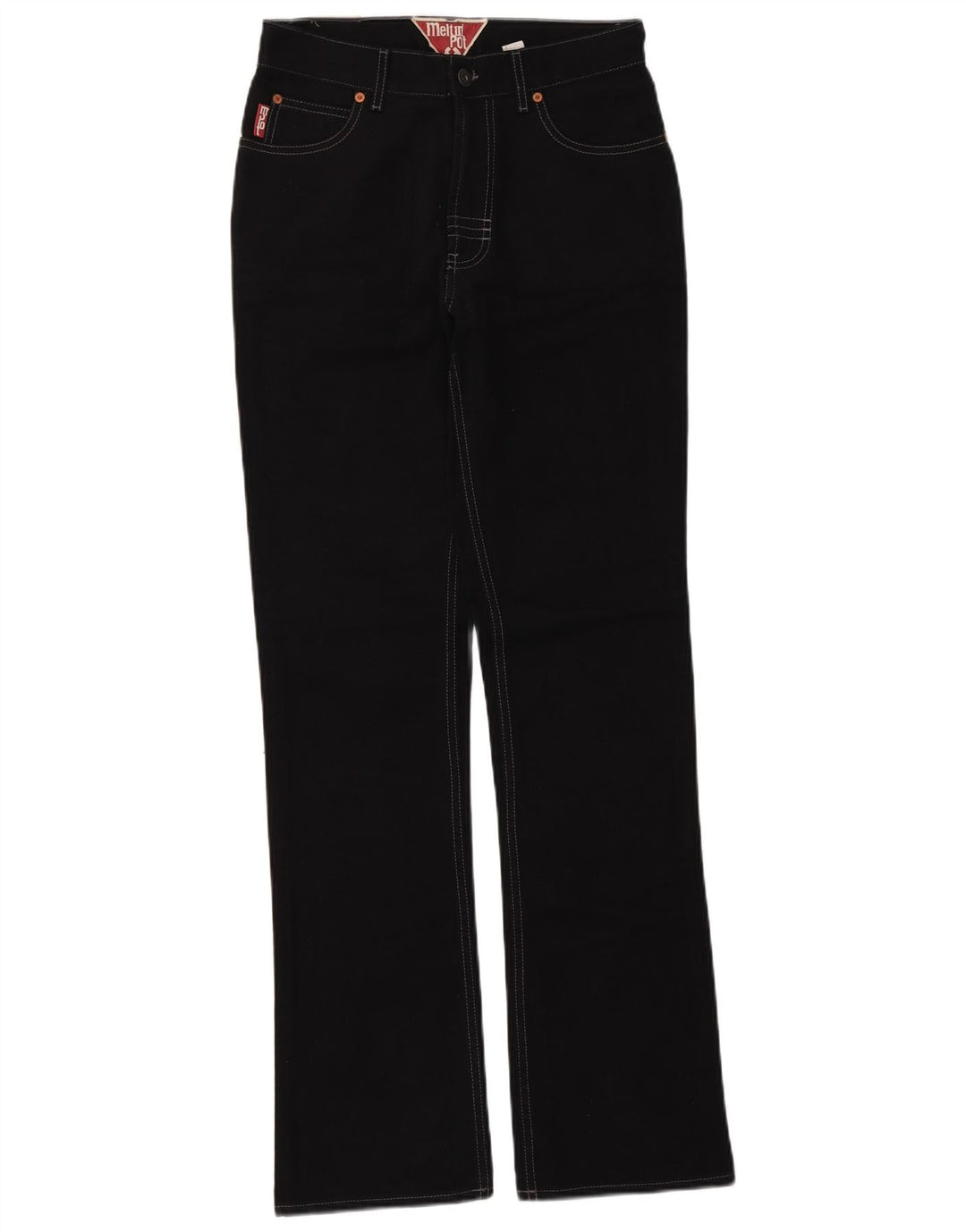 MELTIN' POT Womens Straight Jeans W30 L33 Black Cotton