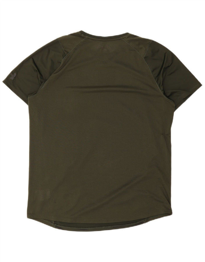 Мужская приталенная футболка Under Armour Top XL из полиэстера в зеленую полоску