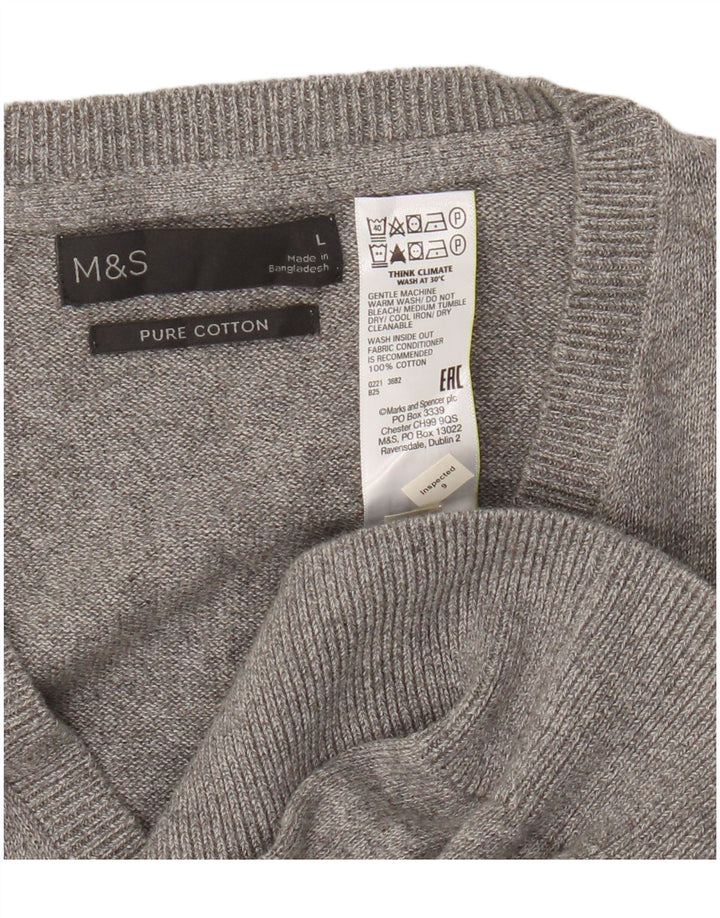 Мужская майка Marks & Spencer, большая серая хлопковая майка