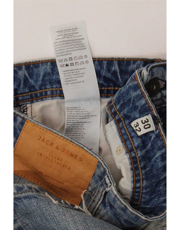 Мужские джинсы Jack & Jones Mike Comfort Fit W30 L32 синие в стиле пэчворк
