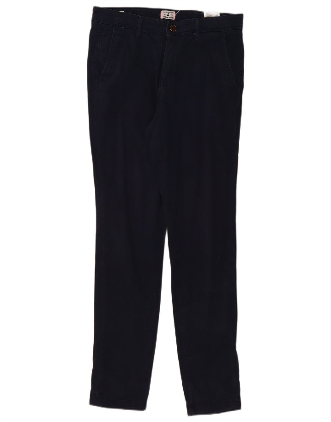 JACK & JONES Мужские узкие брюки-чиносы W30 L32 Темно-синие хлопковые