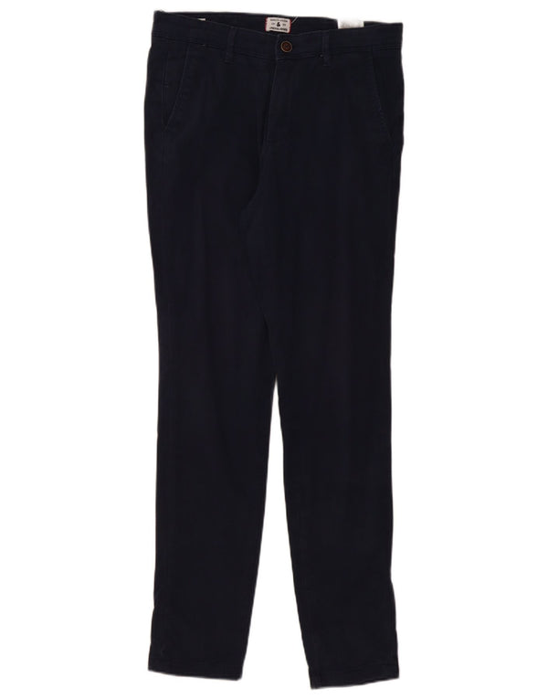 JACK & JONES Мужские узкие брюки-чиносы W30 L32 Темно-синие хлопковые