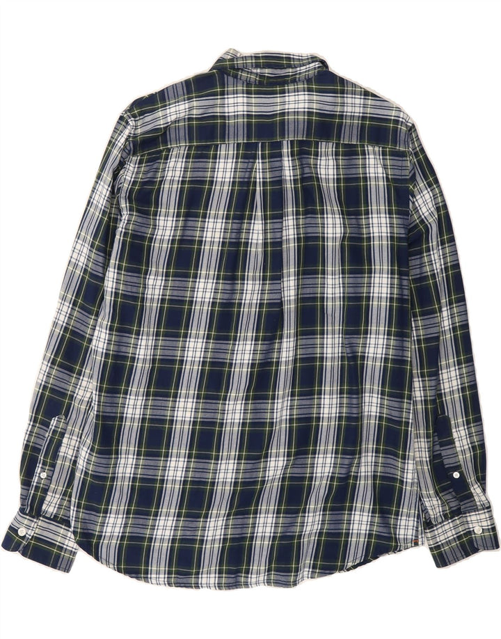 DOCKERS Mens Flannel Shirt Medium Navy Blue Check Cotton Vintage Dockers and Second-Hand Dockers from Messina Hembry 