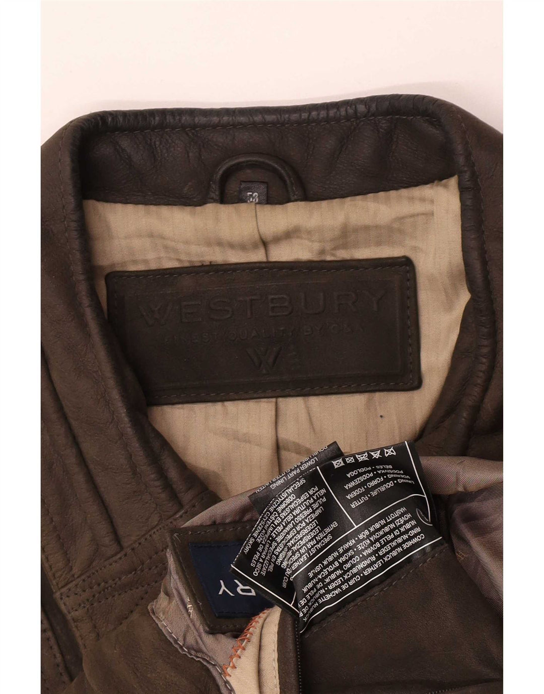 WESTBURY Мужской замшевый бомбер IT 58 4XL Кожа цвета хаки