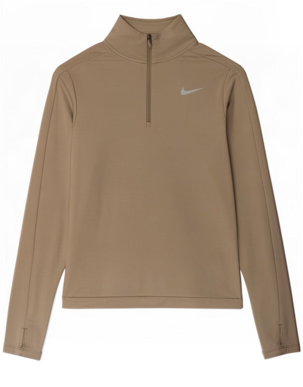 Женский спортивный костюм-пуловер с воротником на молнии Nike Dri Fit UK 6 XS, серый полиэстер