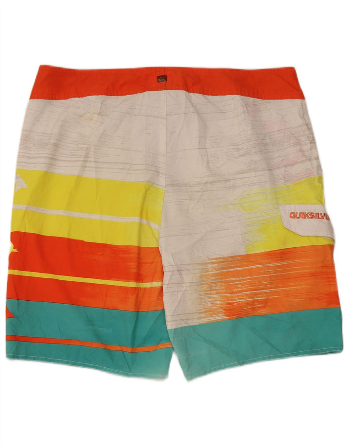 Мужские шорты для плавания Quiksilver с рисунком, большие разноцветные полоски