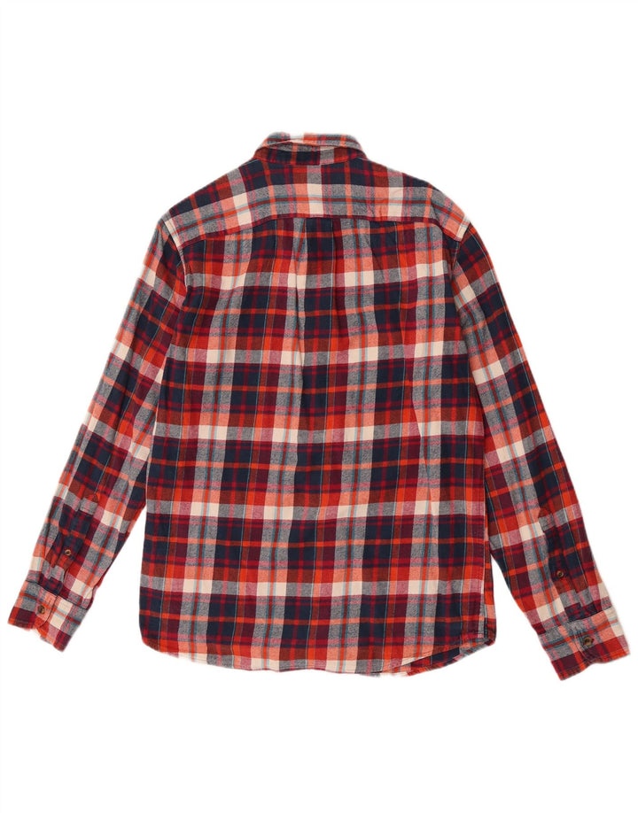 Мужская тонкая фланелевая рубашка J. Crew, хлопковая клетка среднего красного цвета