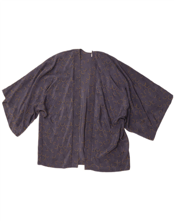 Женский кардиган с короткими рукавами JIGSAW, Великобритания, 18 XL, серый, шелковый с геометрическим рисунком