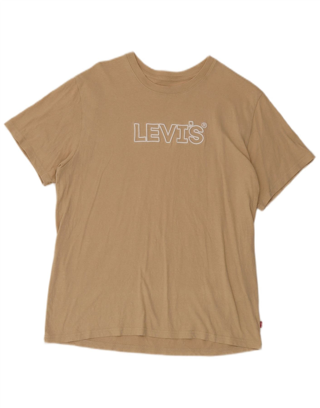Мужская футболка свободного кроя Levi's с рисунком, хлопковый топ среднего бежевого цвета