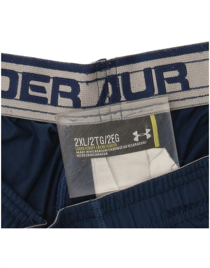Мужские спортивные шорты Under Armour 2XL, темно-синие, полиэстер с цветными блоками