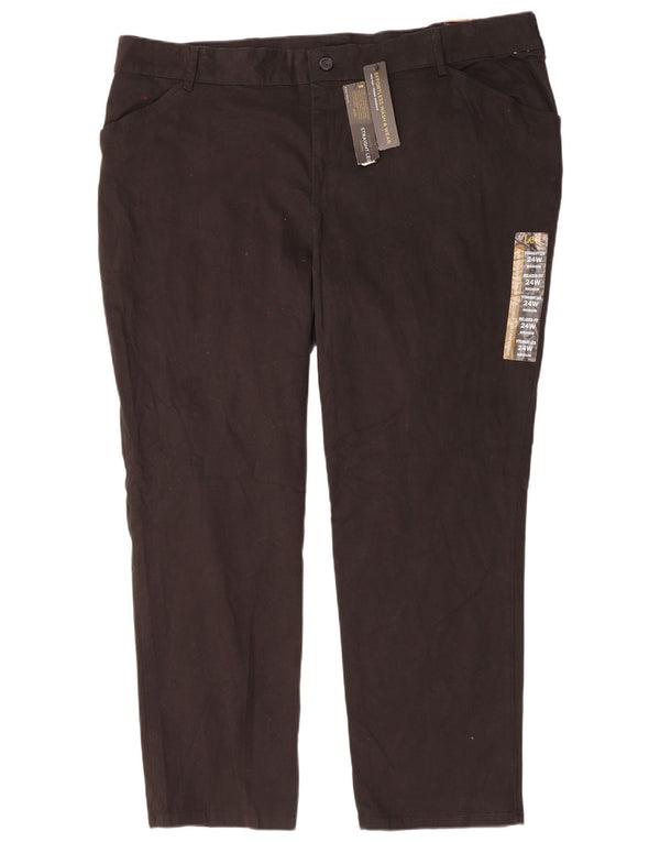 LEE Womens Mid Rise Relaxed Fit Casual Trousers US 24 4XL W48 L31 Black