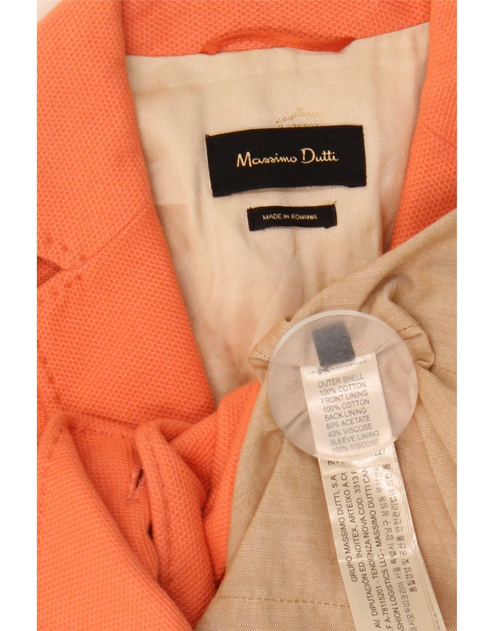 MASSIMO DUTTI Женский пиджак на 1 пуговице EU 38 Маленький оранжевый хлопок