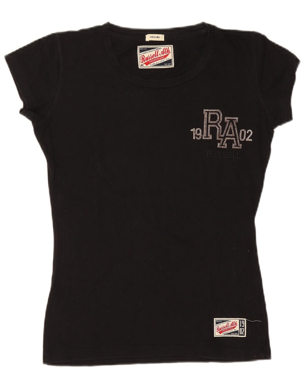 Женская футболка с рисунком Russell Athletic Top UK 14, средний черный