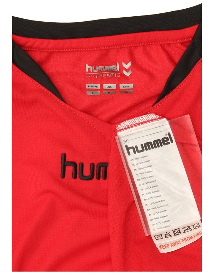 Мужская футболка с рисунком Hummel, большой красный полиэстер