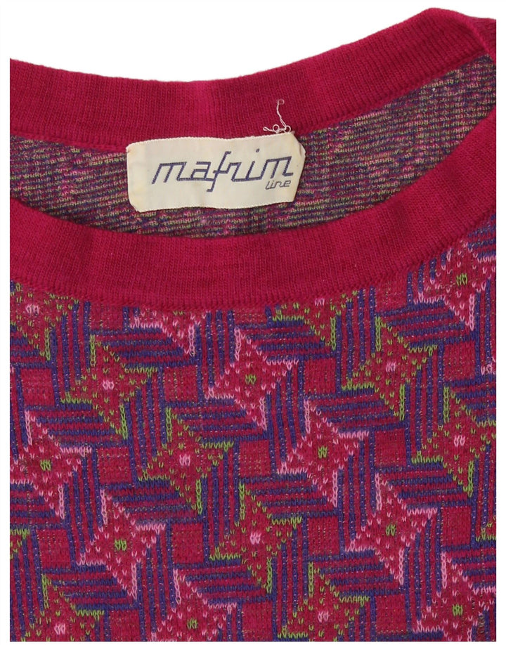 Винтажный женский джемпер с круглым вырезом и абстрактным узором, маленький мультик, Великобритания, 10 шт.