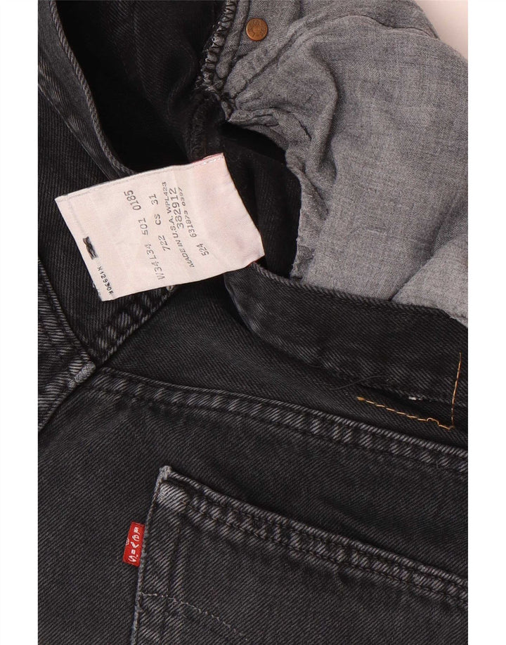 Мужские прямые джинсы Levi's 501 W34 L34, черный хлопок