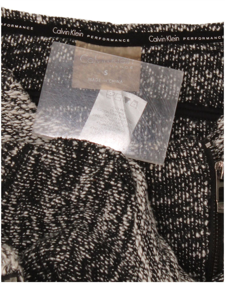 Женский укороченный пиджак CALVIN KLEIN UK 10, маленький серый хлопок с цветными блоками