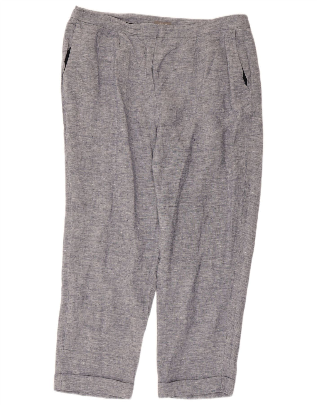 Женские прямые укороченные брюки JAEGER UK 16, большие W36 L25, синий лен