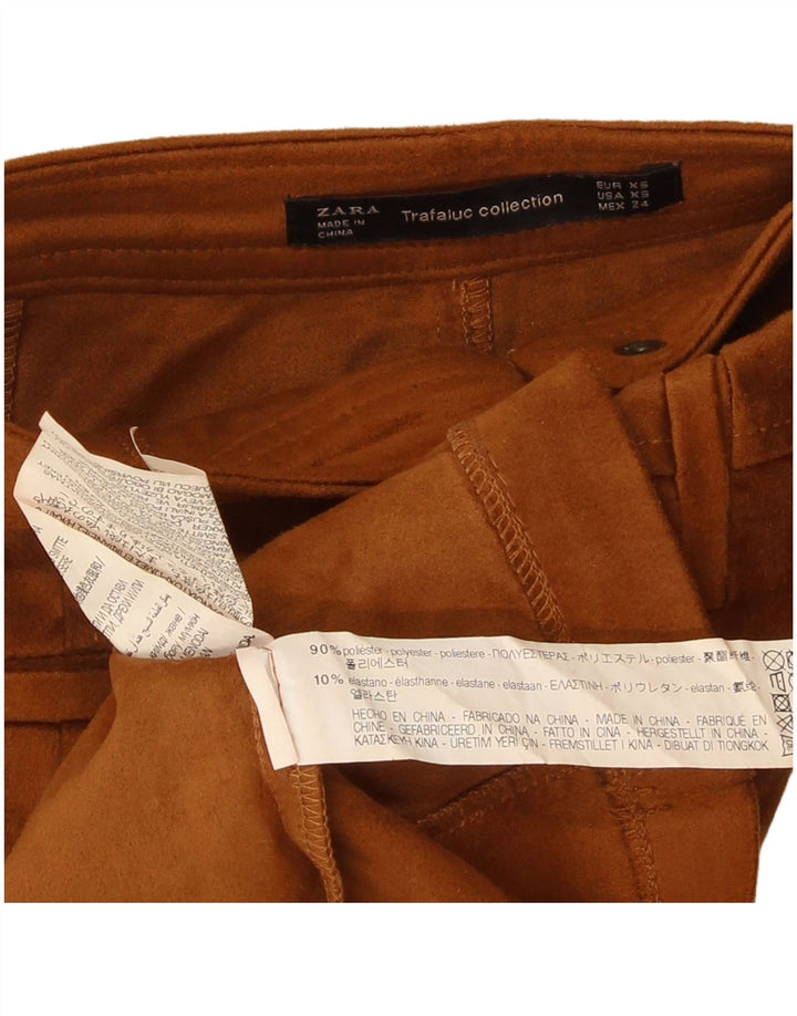 Женская мини-юбка Zara Trafaluc XS W24, коричневый полиэстер