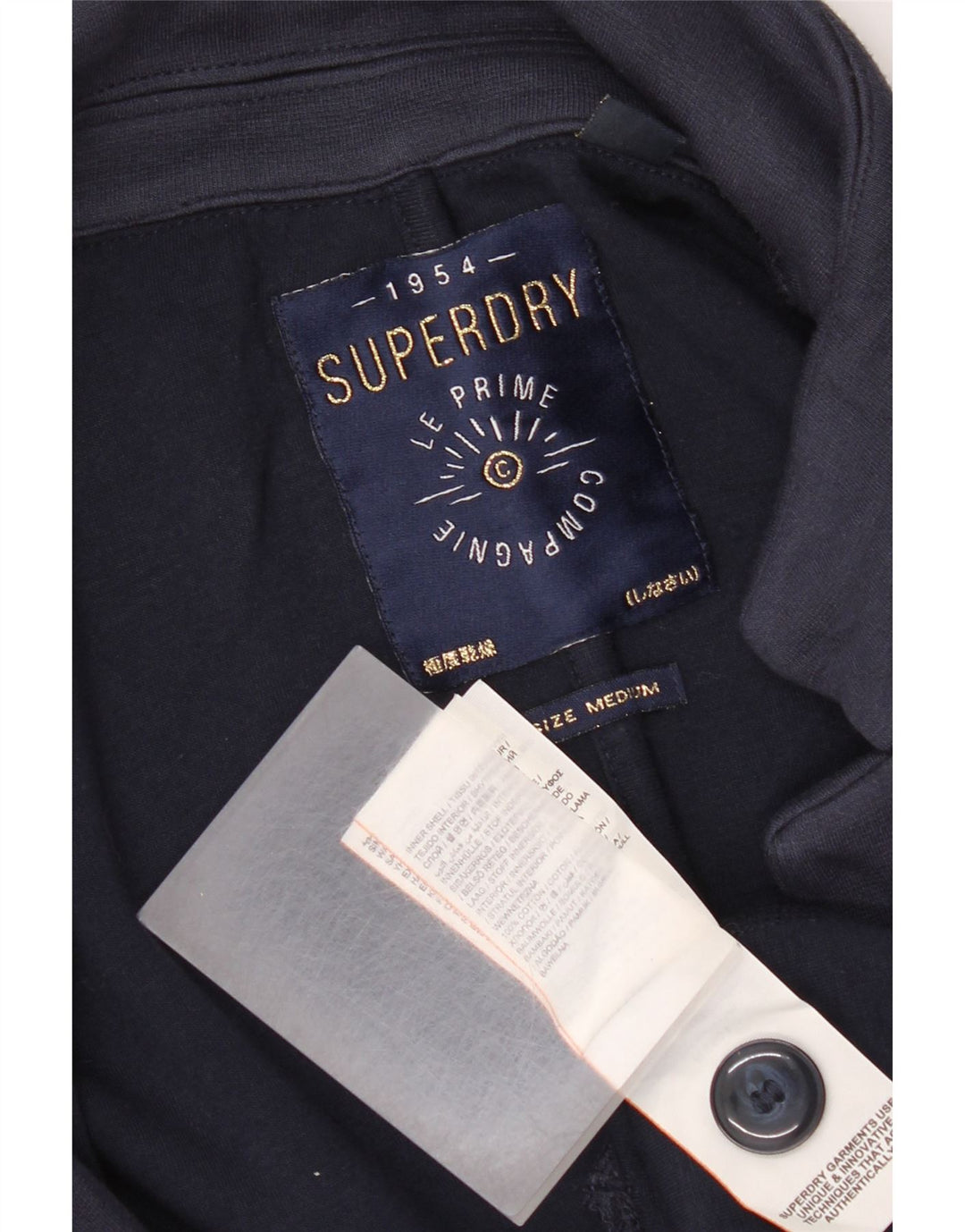 Женский пиджак на 1 пуговице Superdry UK 14, средний темно-синий, хлопок