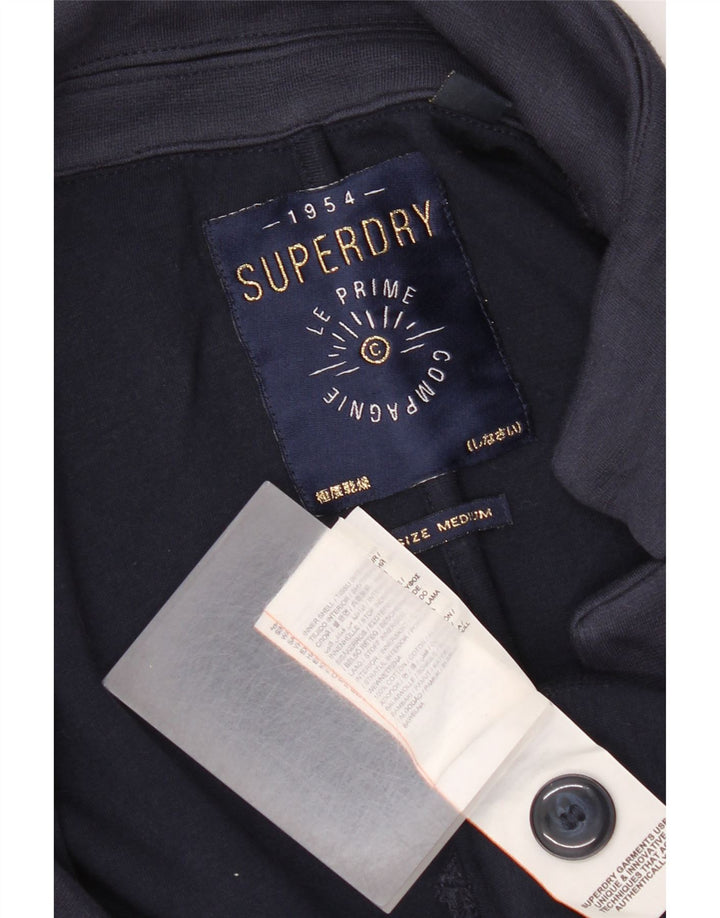 Женский пиджак на 1 пуговице Superdry UK 14, средний темно-синий, хлопок