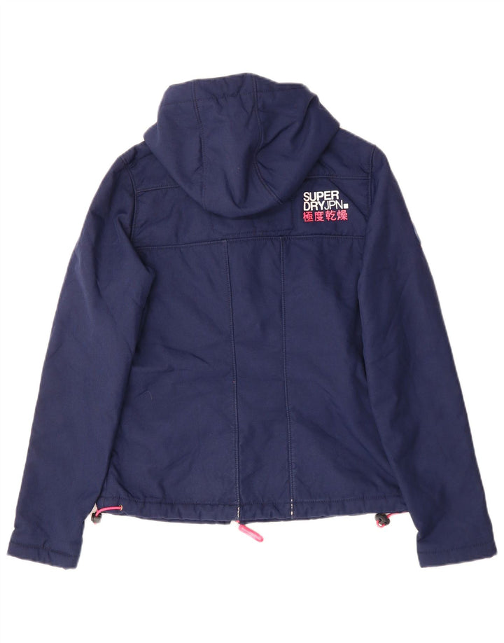 Женская ветровка с капюшоном Superdry UK 6 XS Темно-синий полиэстер