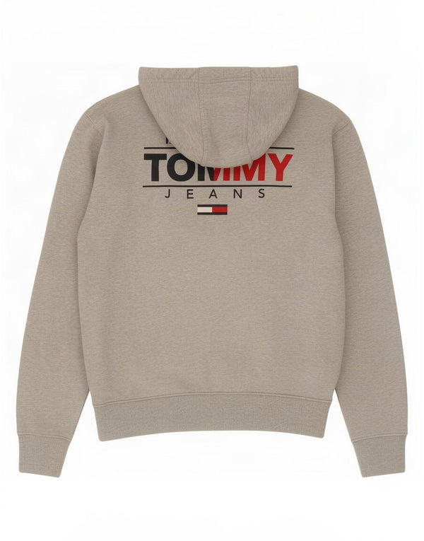 Tommy Hilfiger Мужской свитер с капюшоном и молнией с рисунком, средний серый хлопок с крапинками