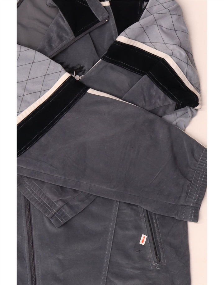 Мужской велюровый спортивный костюм DIADORA с графическим рисунком, Великобритания, 46 XL, серый с цветными блоками