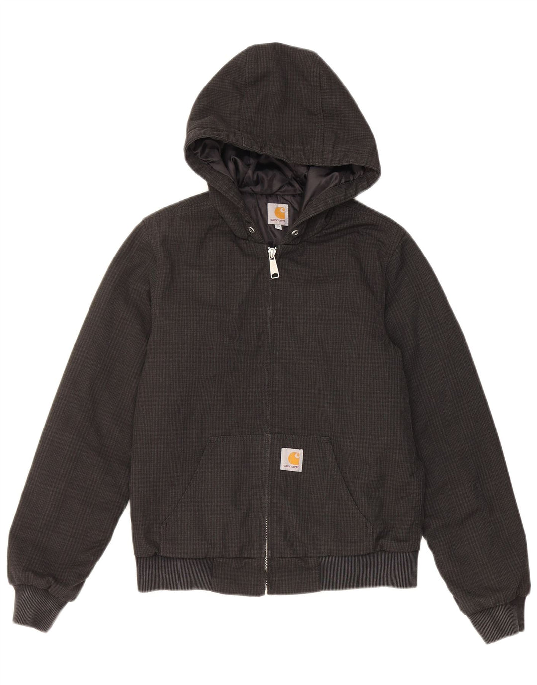 Женский бомбер с капюшоном Carhartt UK 6 XS, полиэстер в черную клетку