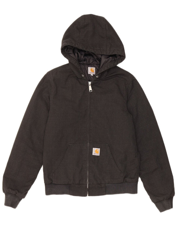 Женский бомбер с капюшоном Carhartt UK 6 XS, полиэстер в черную клетку