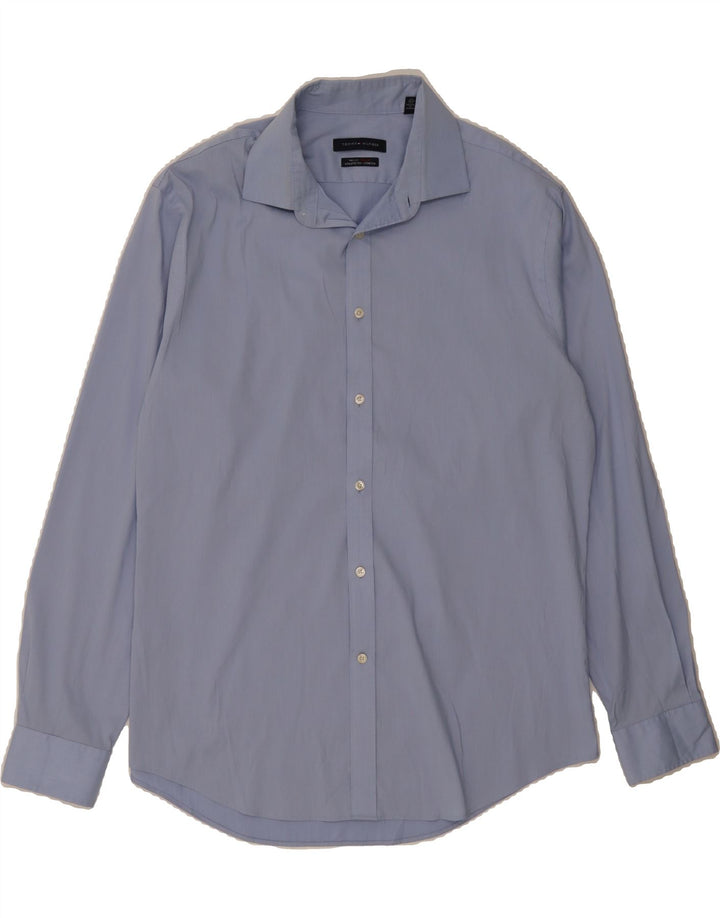 TOMMY HILFIGER Mens Athletic Fit  Shirt Size 16 1/2 Large Blue Vintage Tommy Hilfiger and Second-Hand Tommy Hilfiger from Messina Hembry 