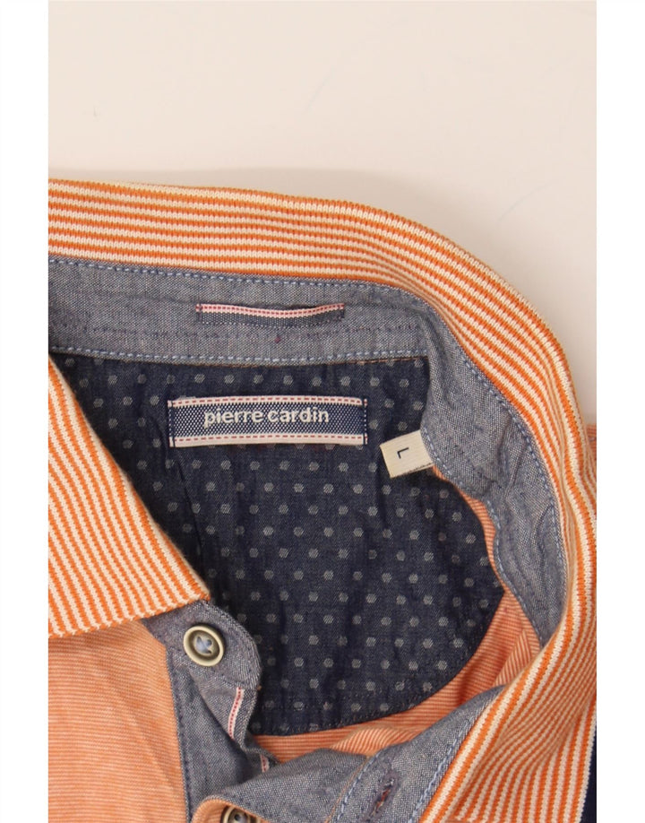 PIERRE CARDIN Mens Polo Shirt Large Orange Cotton Vintage Pierre Cardin and Second-Hand Pierre Cardin from Messina Hembry 