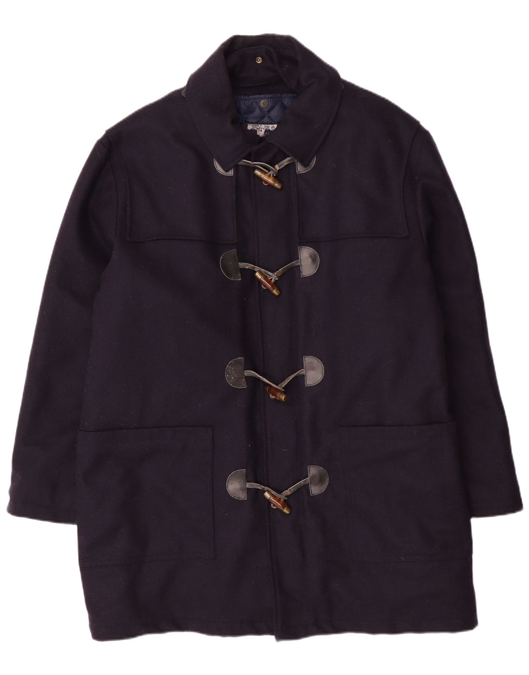 Мужской дафлкот NORTH POLE UK 40, большой темно-синий, шерсть