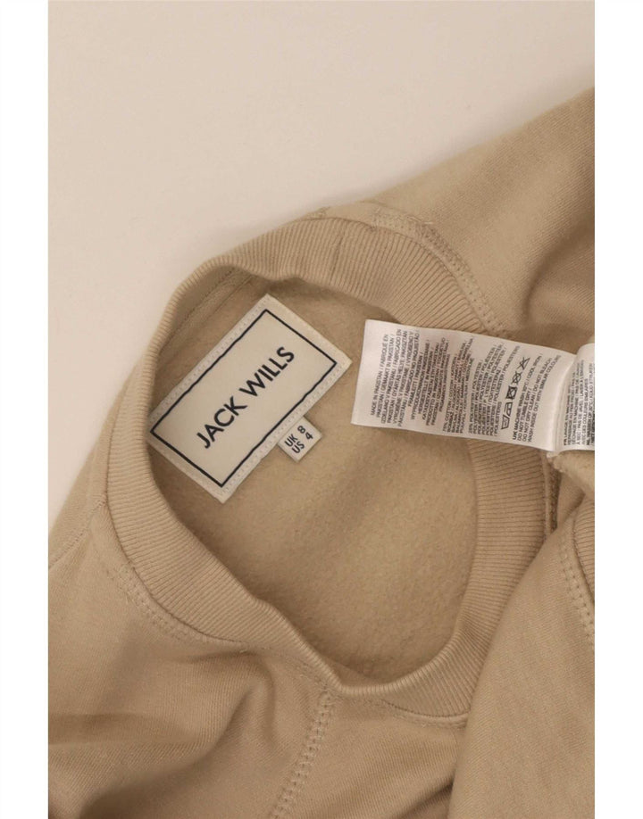 Женский свитер оверсайз Jack Wills, размер UK 8, маленький, бежевый, хлопок
