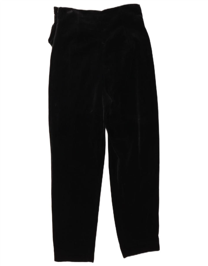 ZARA Женские бархатные зауженные повседневные брюки среднего размера W28 L27, черные хлопковые