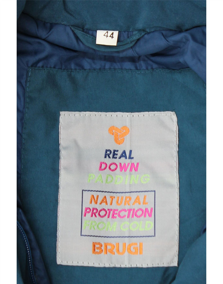 BRUGI Женское пуховое пальто оверсайз с капюшоном IT 44 Средний синий полиэстер