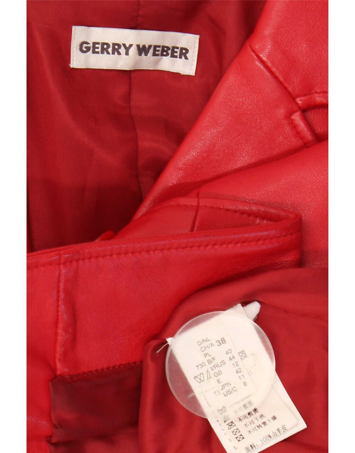 Женская кожаная куртка Gerry Weber UK 12 средний красный кожаный