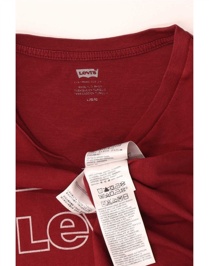 Мужская футболка с рисунком Levi's, большой красный хлопковый топ
