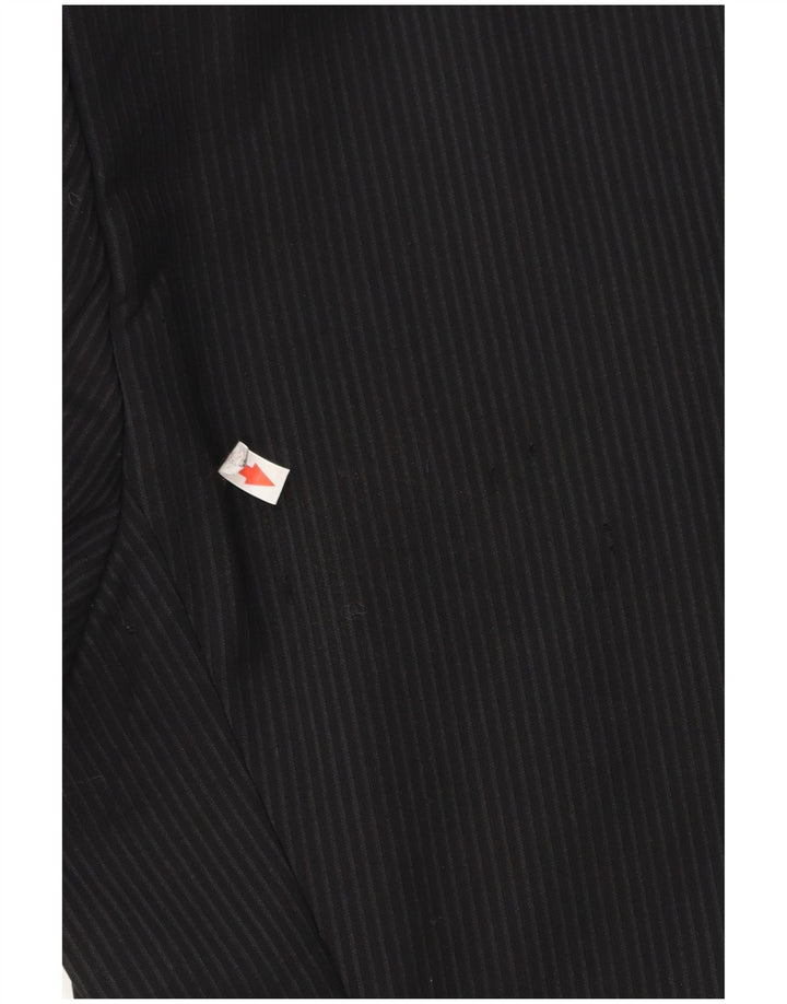 Мужской пиджак Hugo Boss с 2 пуговицами EU 54 2XL, черная полоска из натуральной шерсти