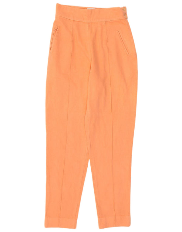 Винтажные женские брюки с высокой талией, большие W28 L29, оранжевые