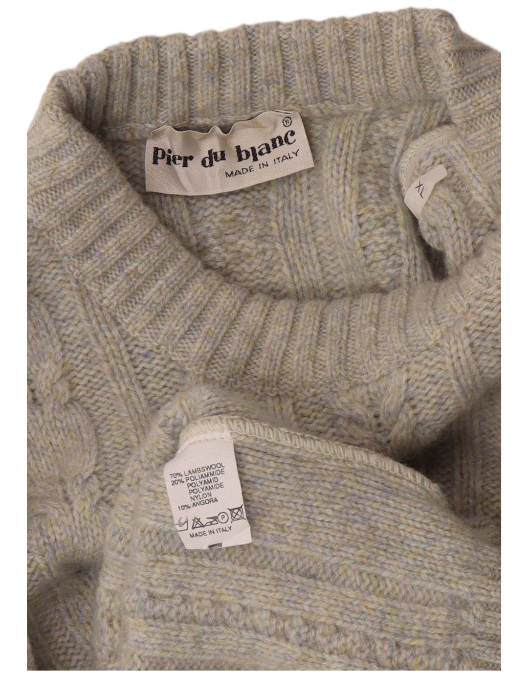 Винтажный мужской джемпер с круглым вырезом, свитер XL, серый в крапинку, из овечьей шерсти