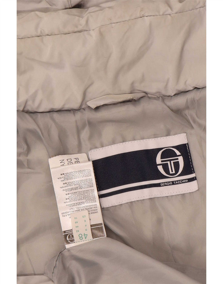Женская утепленная куртка Sergio Tacchini с капюшоном, США 14 XL, серый полиэстер