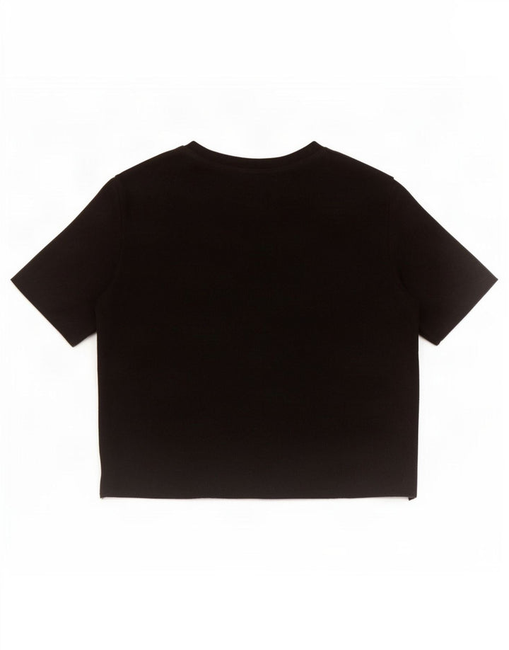 Женская укороченная блузка Zara UK 12, средний черный хлопок, черный