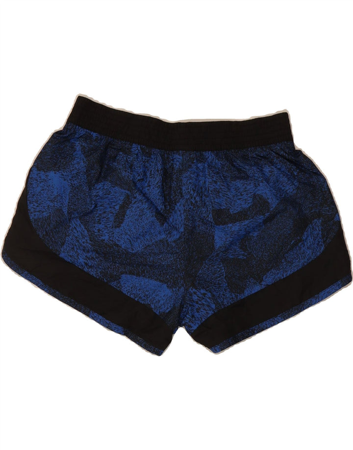 NIKE Womens Abstract Pattern Sport Shorts UK 14 Large  Blue Polyester Vintage Nike and Second-Hand Nike from Messina Hembry 