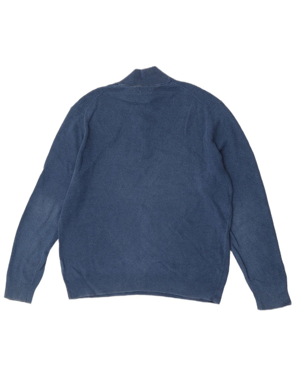 Мужской свитер с воротником на молнии Massimo Dutti XL синий